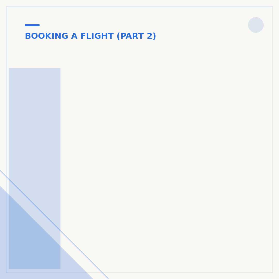 Information Needed When Booking a Flight