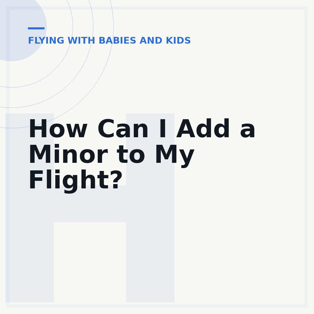 How Can I Add a Minor to My Flight?