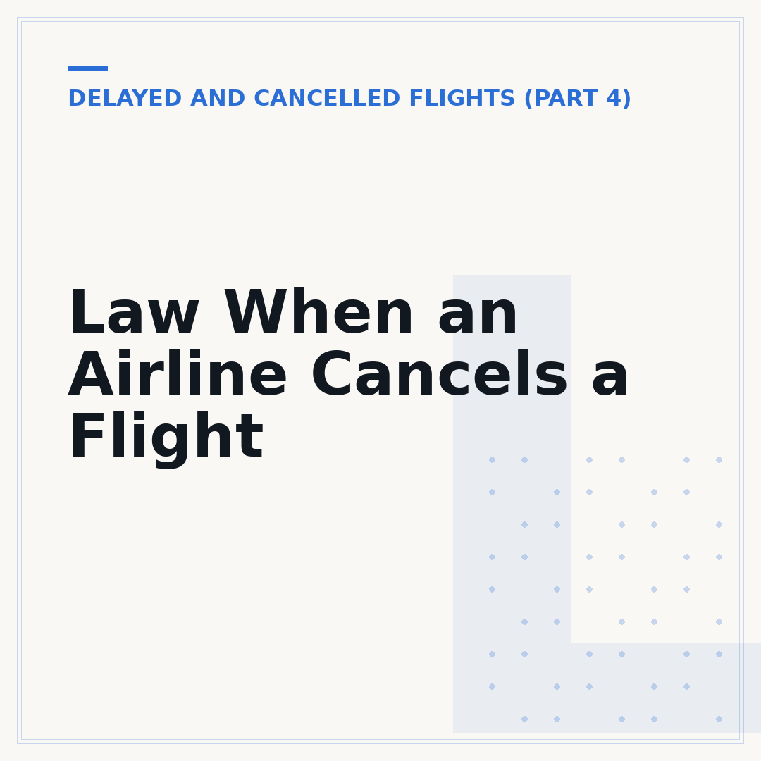 Law When an Airline Cancels a Flight