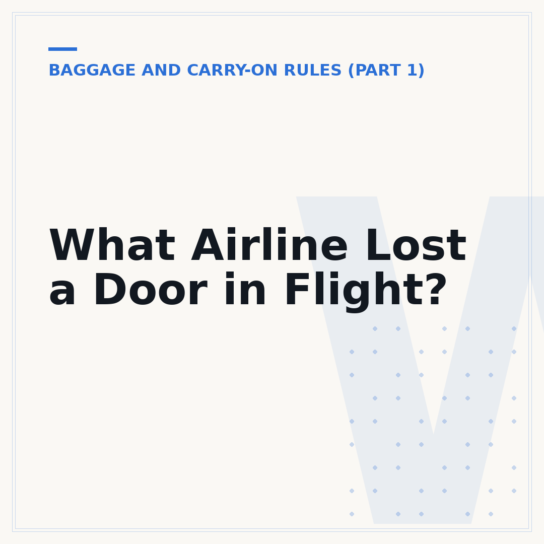 What Airline Lost a Door in Flight?