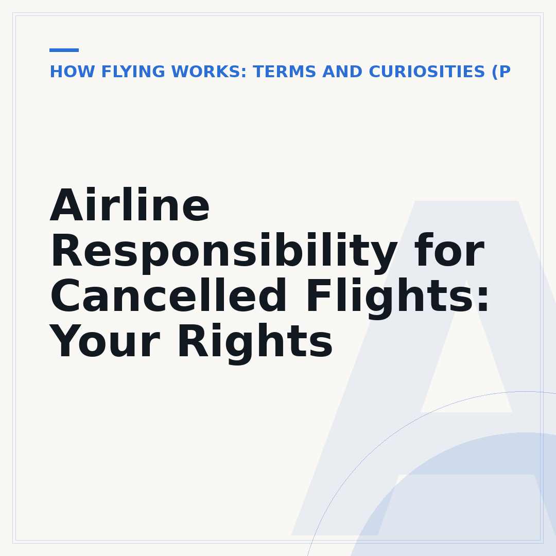 Airline Responsibility for Cancelled Flights: Your Rights