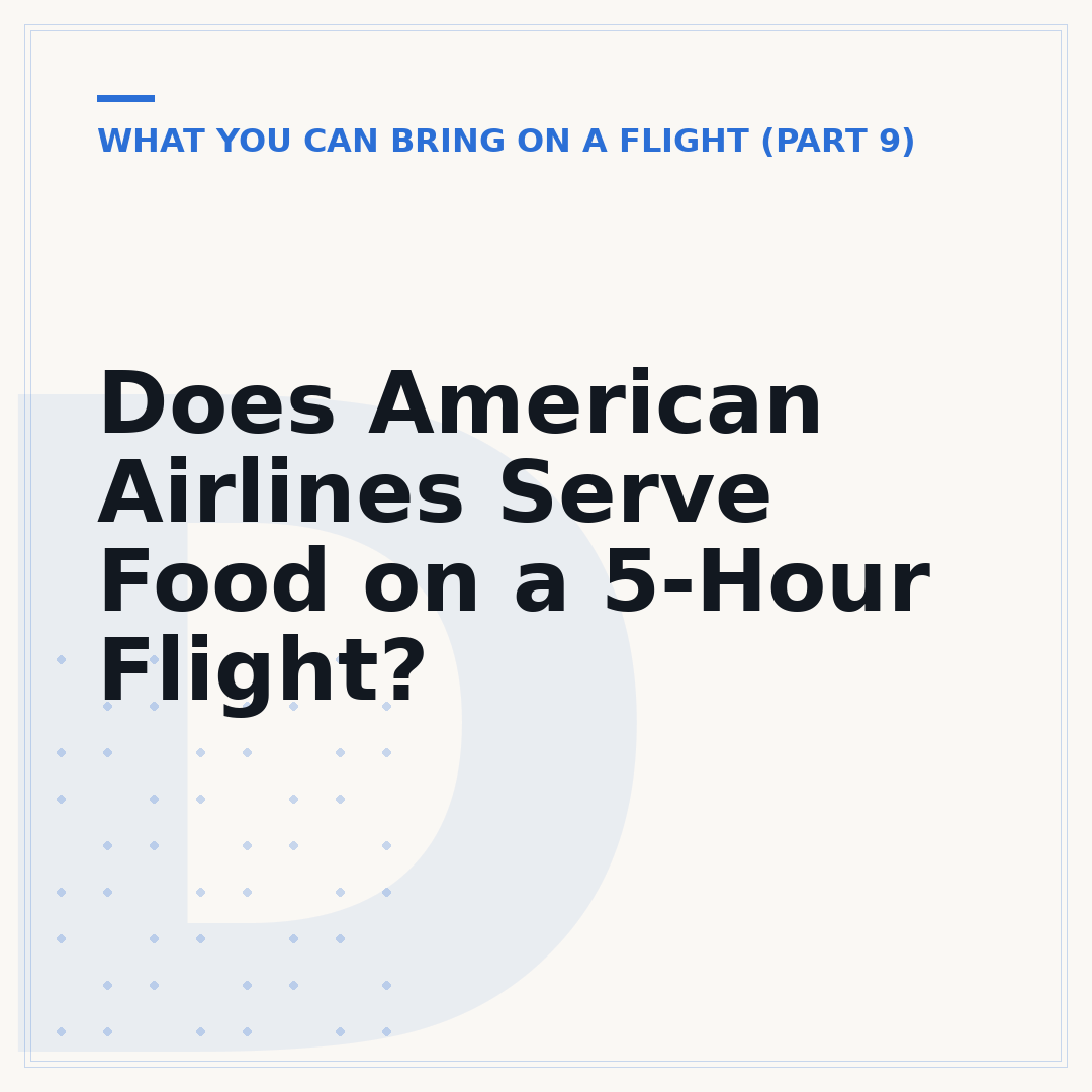 Does American Airlines Serve Food on a 5-Hour Flight?
