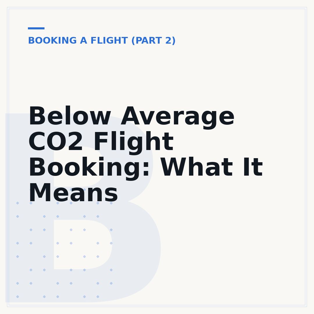 Below Average CO2 Flight Booking: What It Means