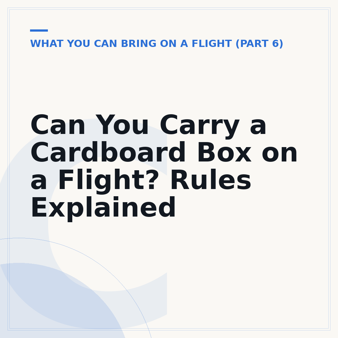 Can You Carry a Cardboard Box on a Flight? Rules Explained