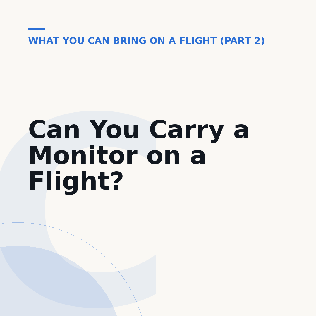 Can You Carry a Monitor on a Flight?