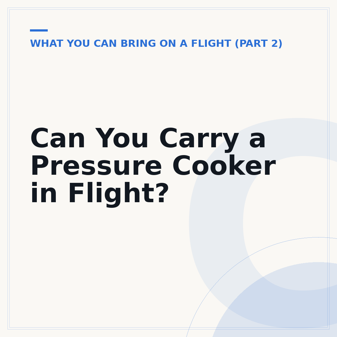Can You Carry a Pressure Cooker in Flight?