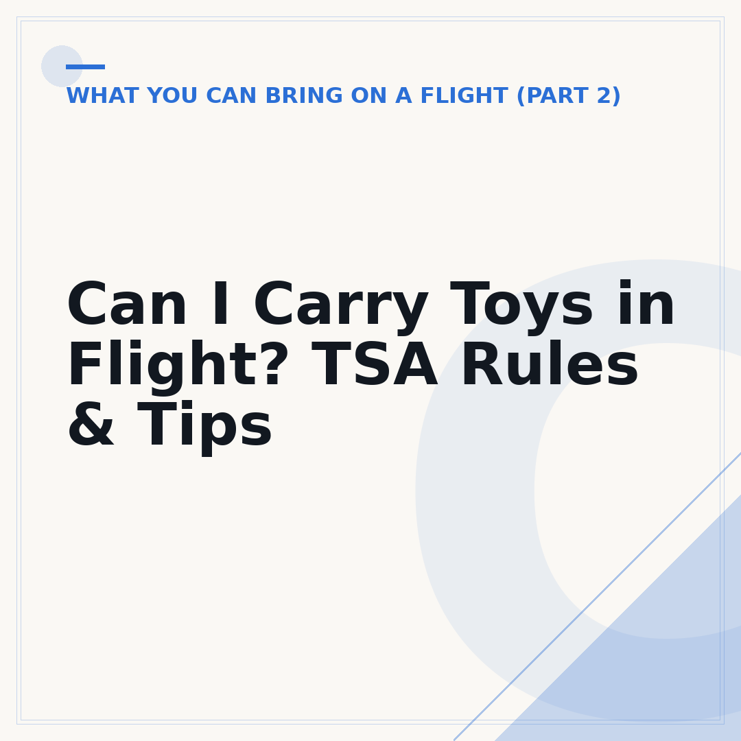 Can I Carry Toys in Flight? TSA Rules & Tips