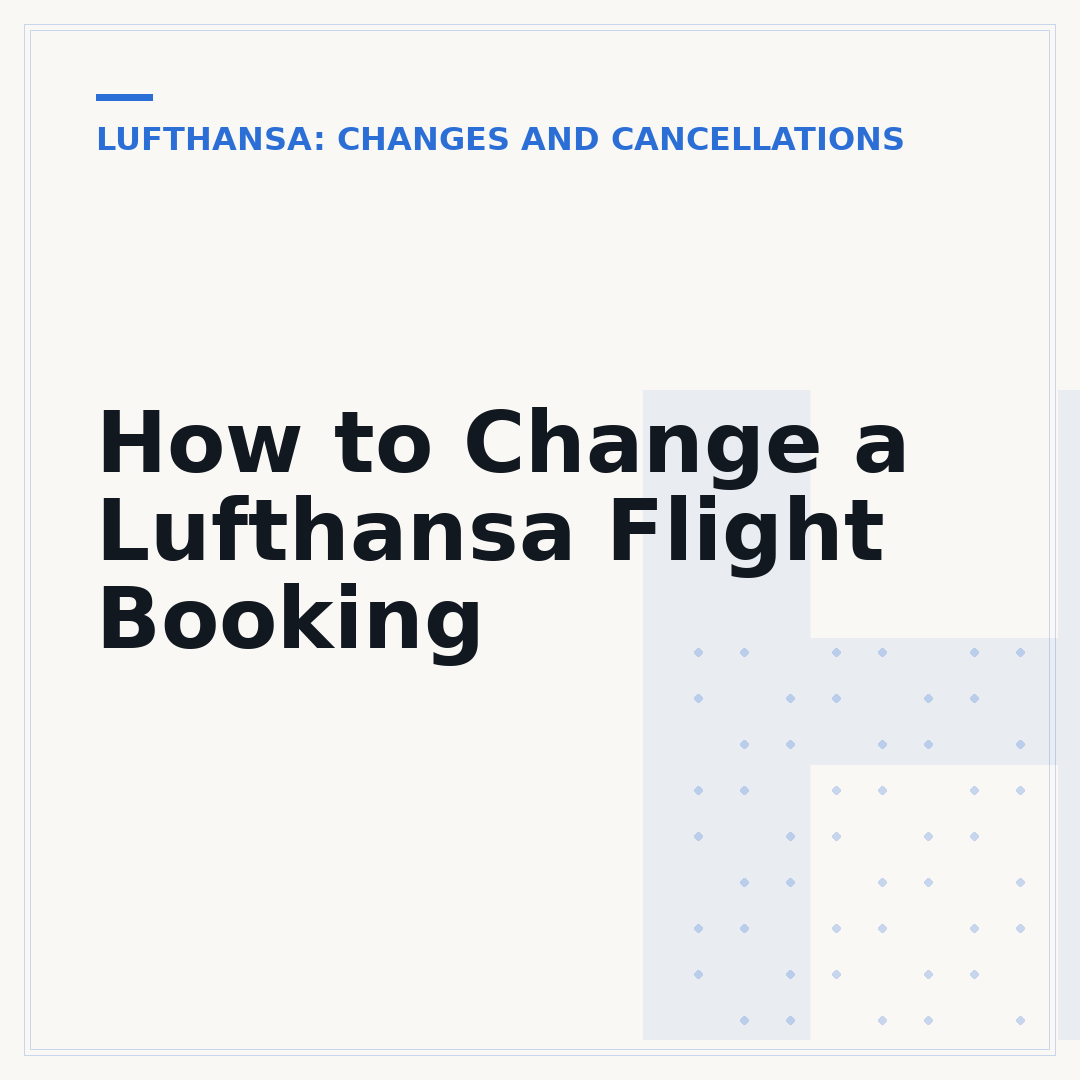 How to Change a Lufthansa Flight Booking