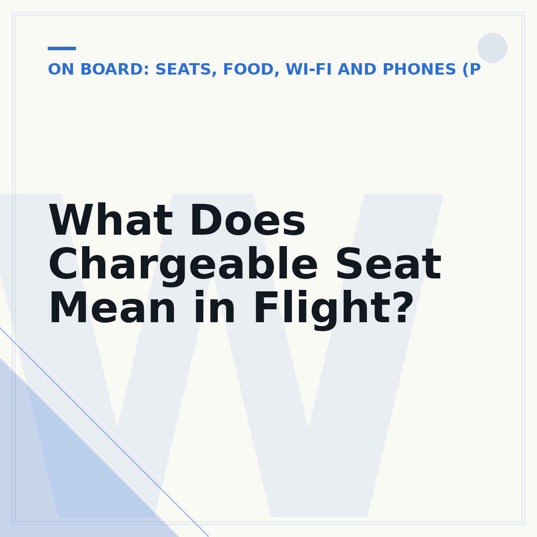 What Does Chargeable Seat Mean in Flight?