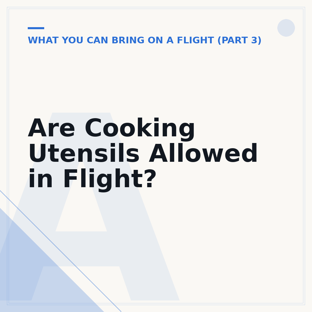 Are Cooking Utensils Allowed in Flight?