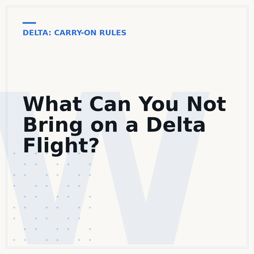 What Can You Not Bring on a Delta Flight?