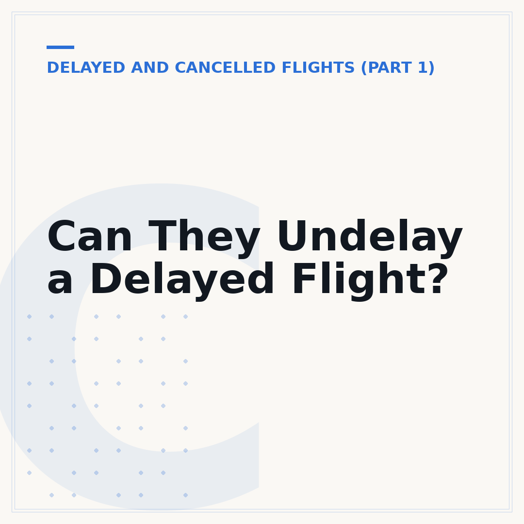 Can They Undelay a Delayed Flight?