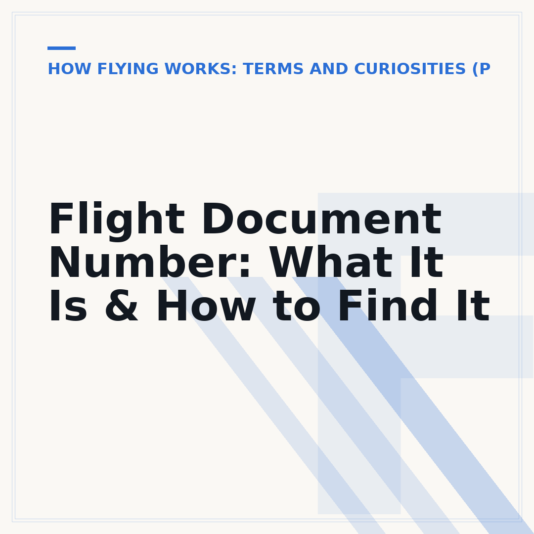 Flight Document Number: What It Is & How to Find It