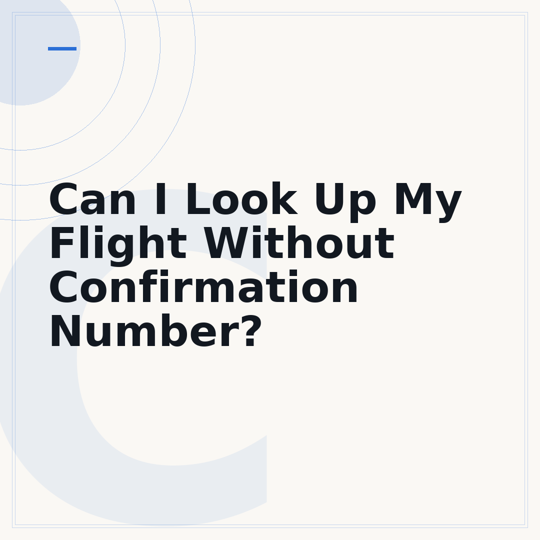 Can I Look Up My Flight Without Confirmation Number?