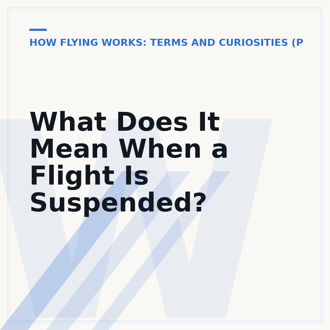 What Does It Mean When a Flight Is Suspended?