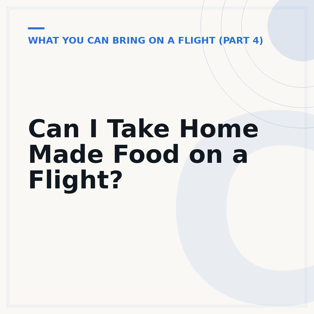 Can I Take Home Made Food on a Flight?