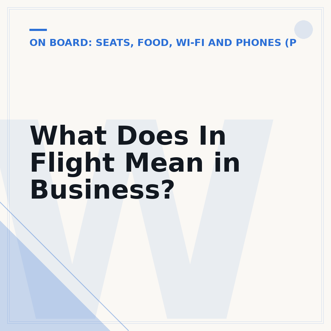 What Does In Flight Mean in Business?
