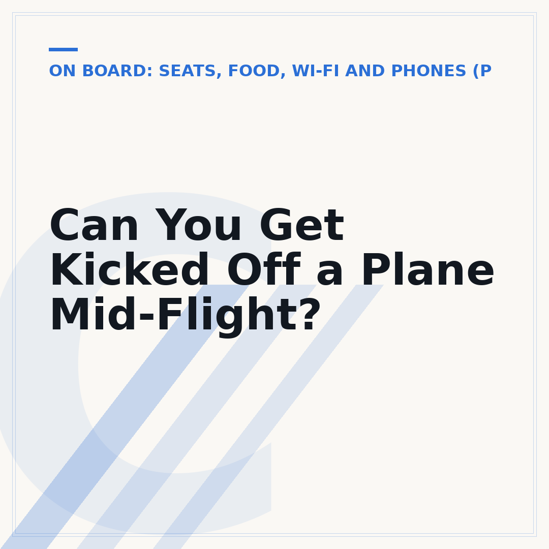 Can You Get Kicked Off a Plane Mid-Flight?
