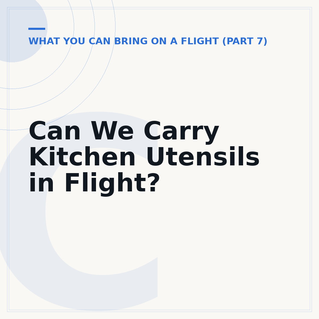 Can We Carry Kitchen Utensils in Flight?