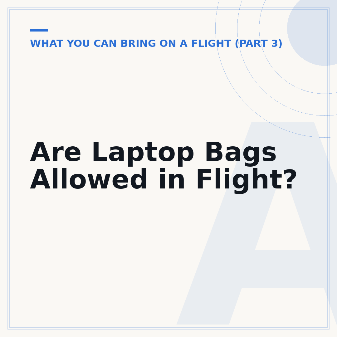 Are Laptop Bags Allowed in Flight?