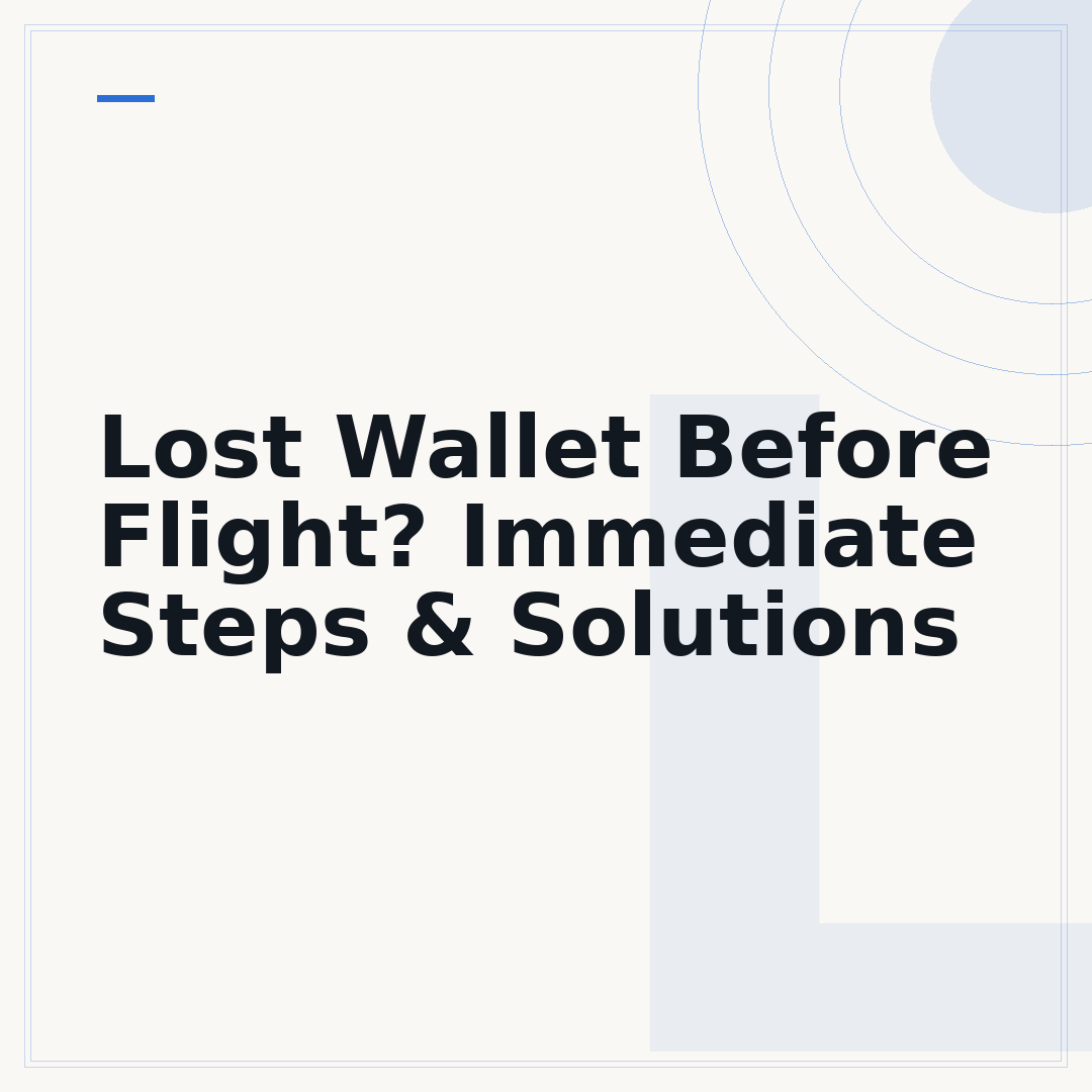 Lost Wallet Before Flight? Immediate Steps & Solutions
