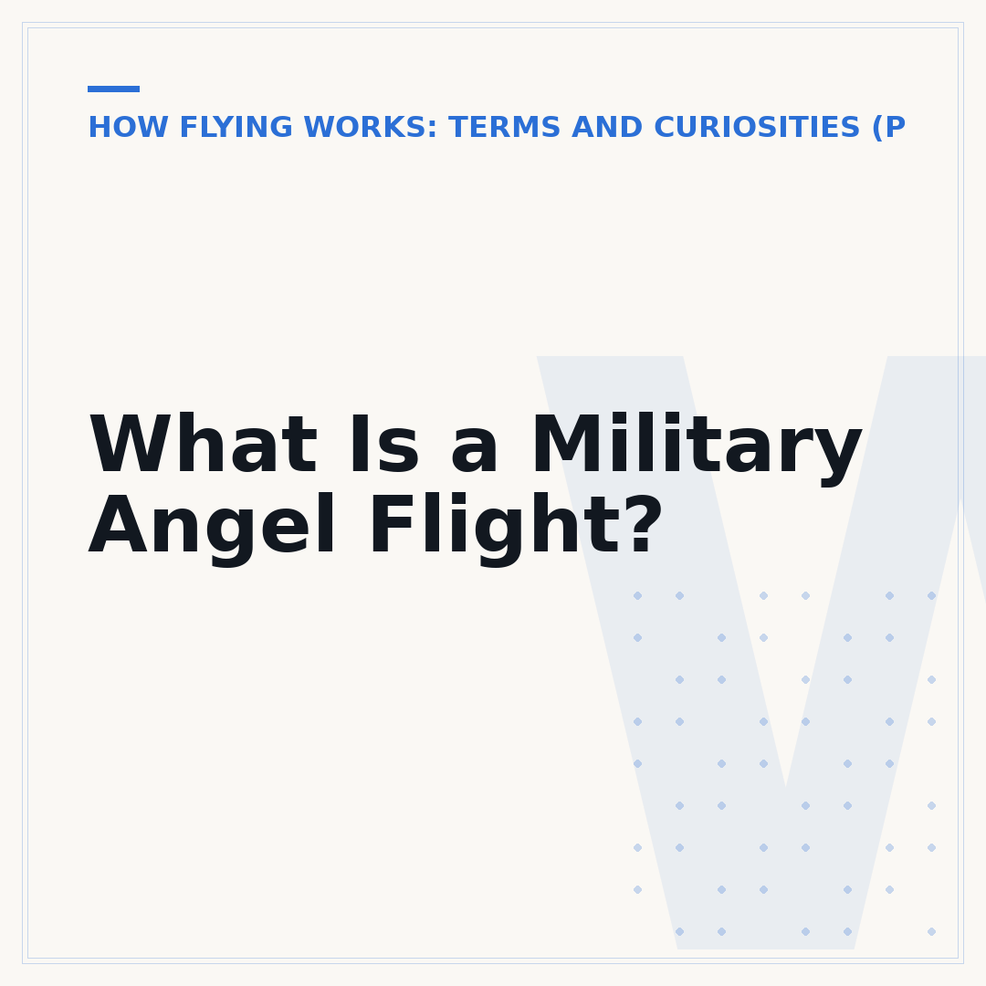 What Is a Military Angel Flight?