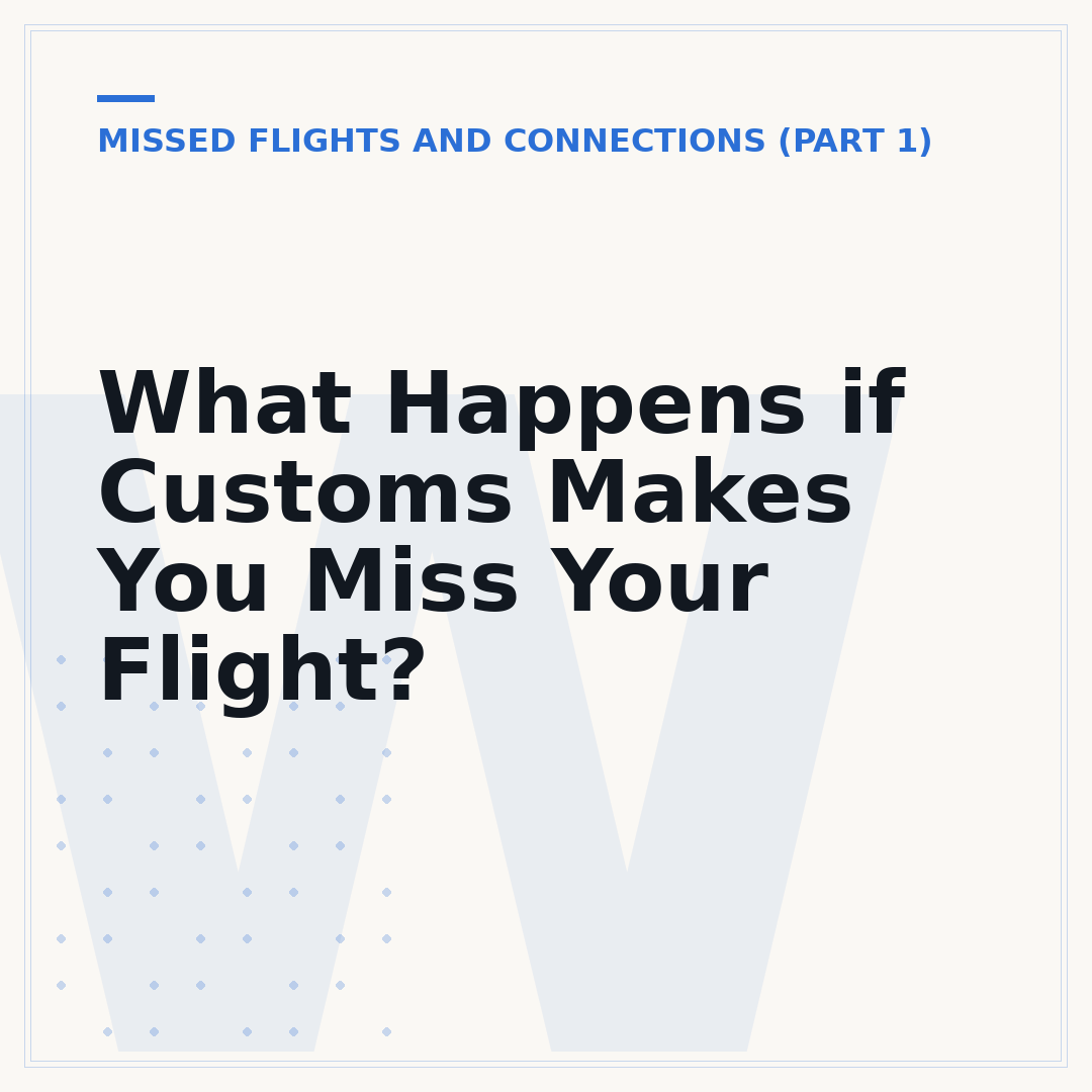 What Happens if Customs Makes You Miss Your Flight?