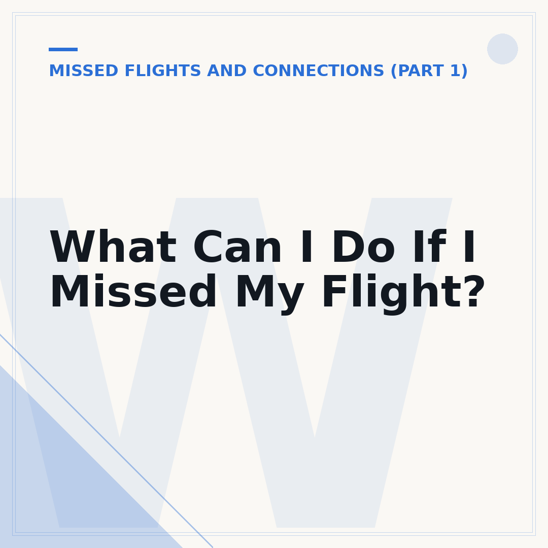 What Can I Do If I Missed My Flight?