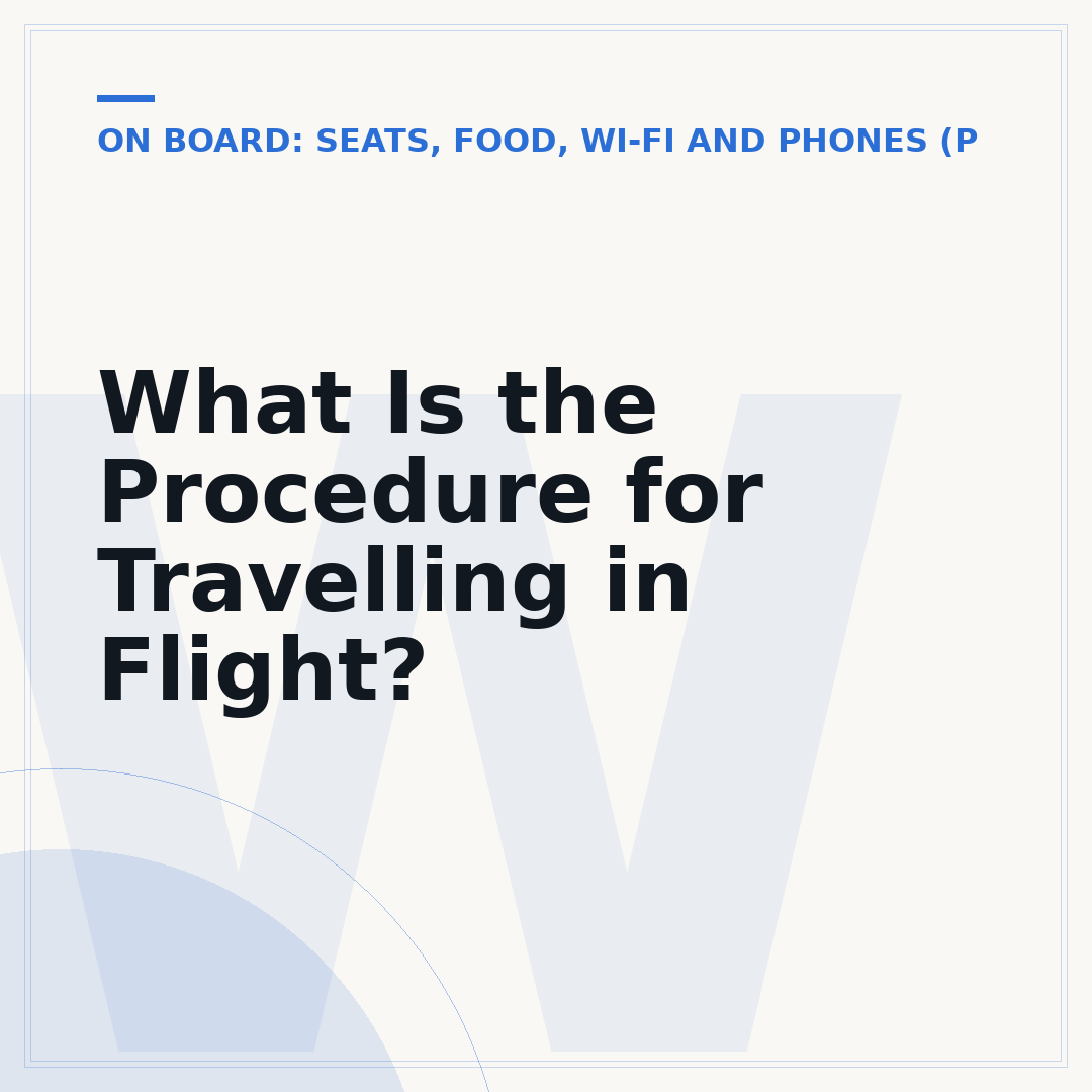 What Is the Procedure for Travelling in Flight?