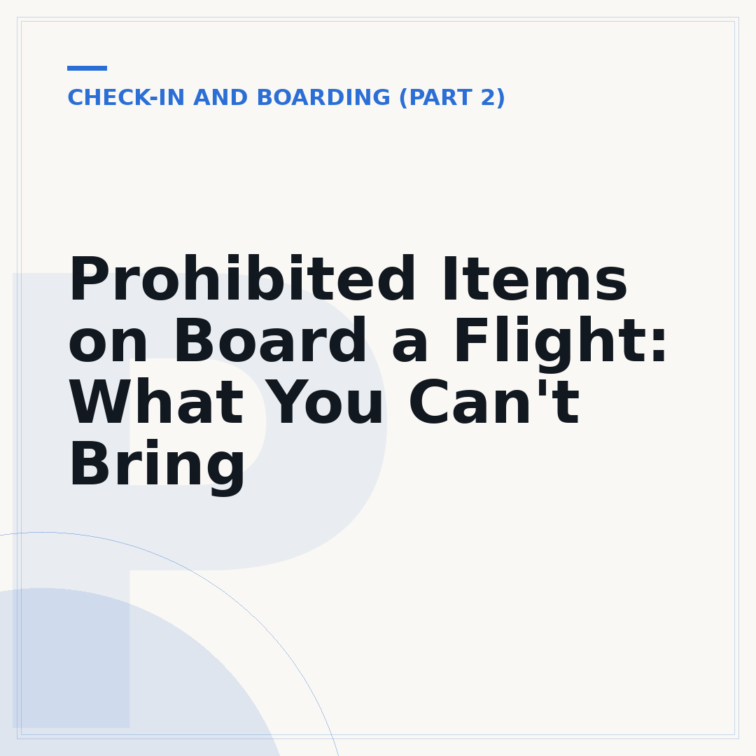 Prohibited Items on Board a Flight: What You Can't Bring