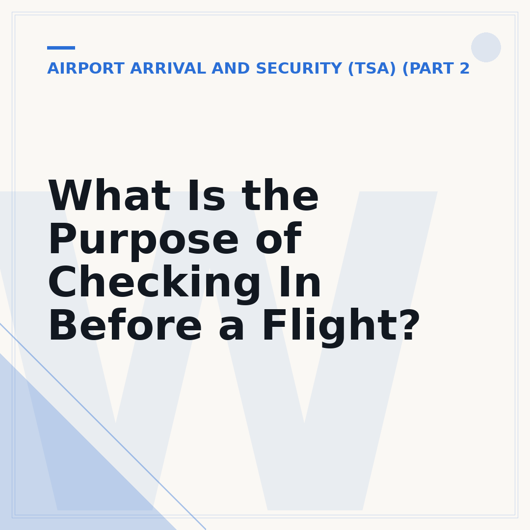 What Is the Purpose of Checking In Before a Flight?