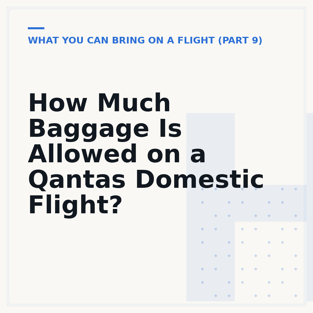 How Much Baggage Is Allowed on a Qantas Domestic Flight?