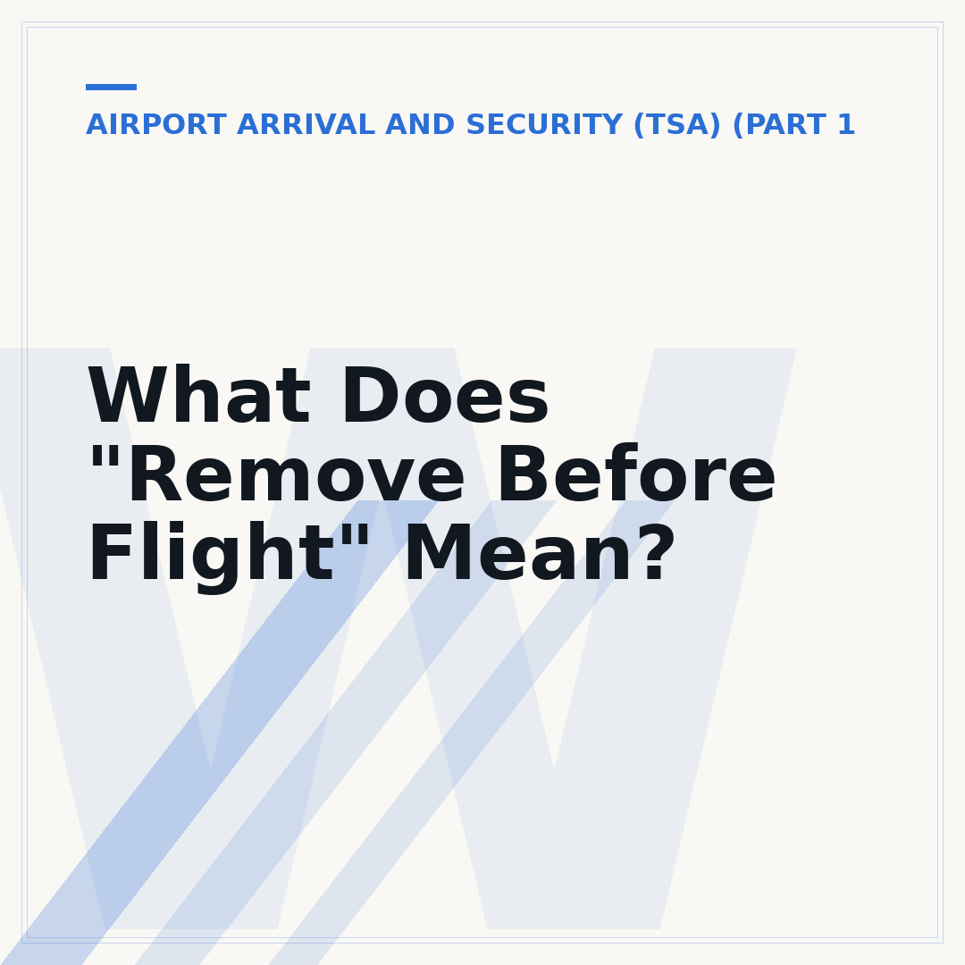 What Does "Remove Before Flight" Mean?