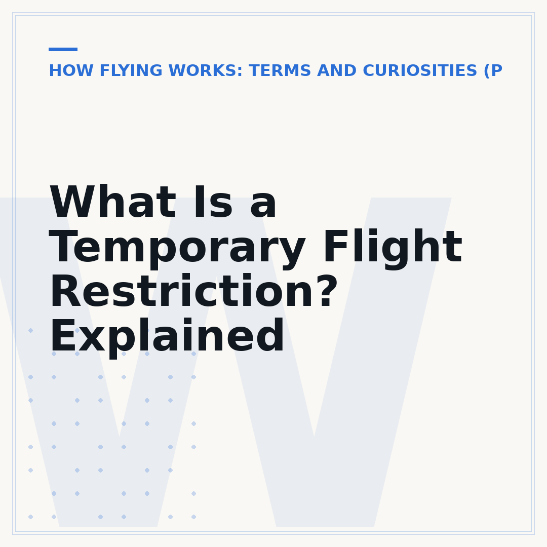 What Is a Temporary Flight Restriction? Explained