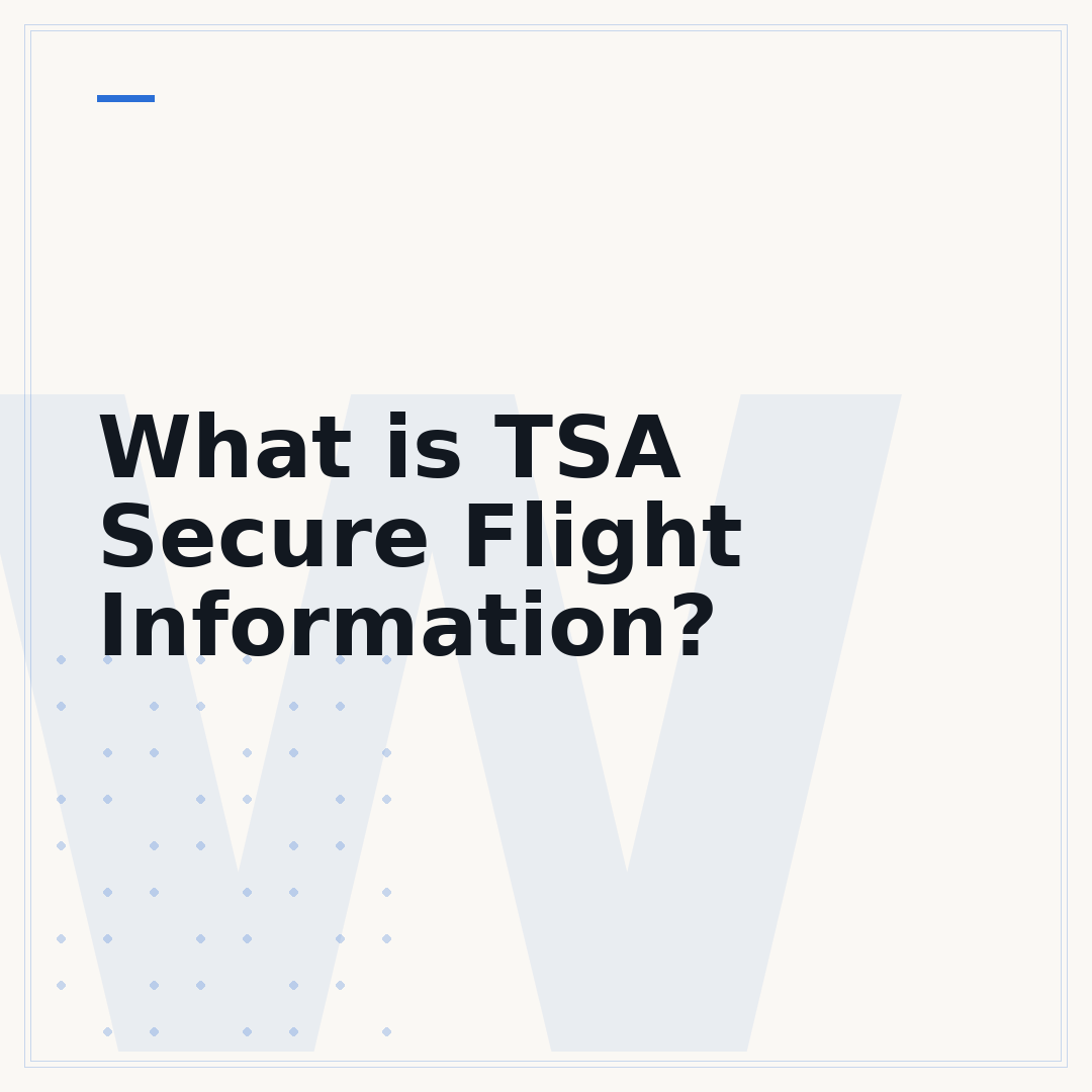 What is TSA Secure Flight Information?