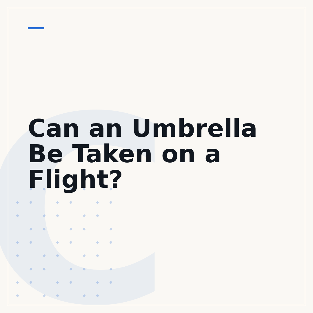 Can an Umbrella Be Taken on a Flight?