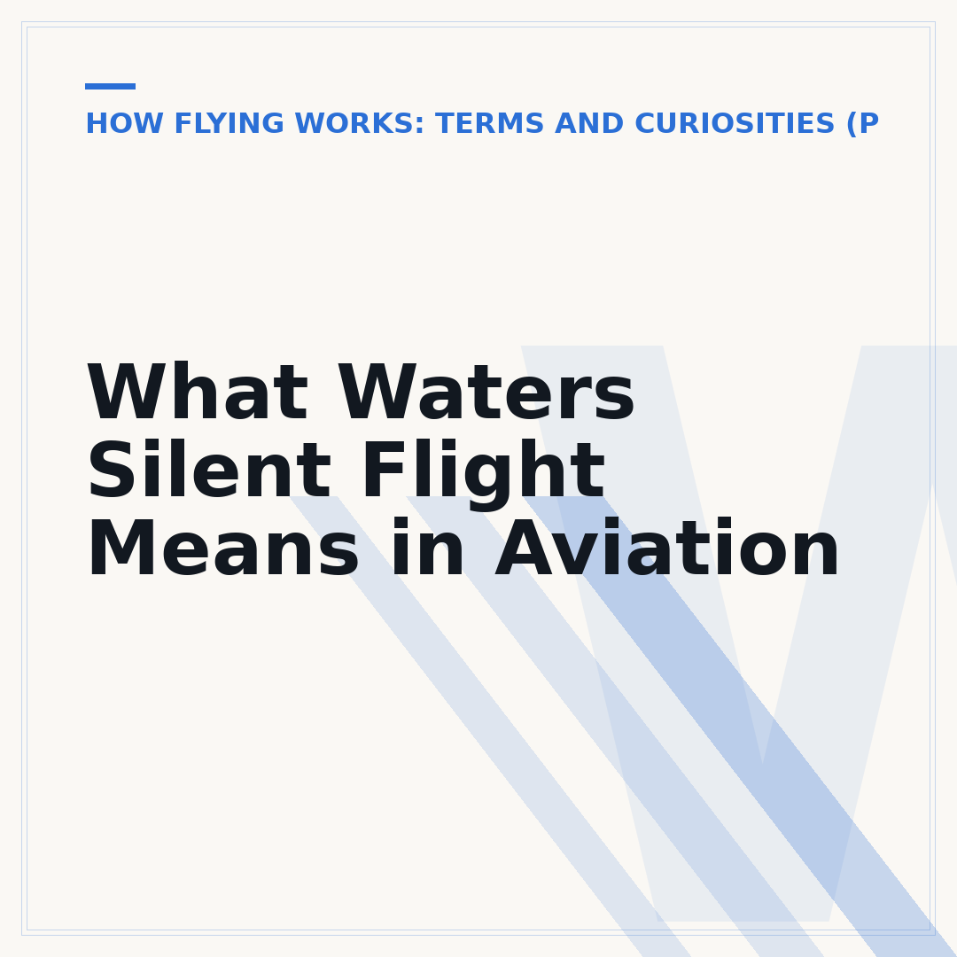 What Waters Silent Flight Means in Aviation