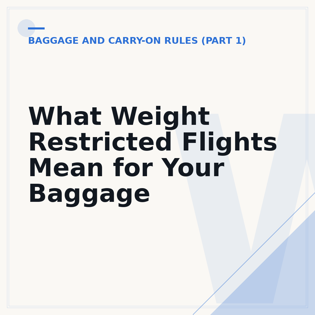 What Weight Restricted Flights Mean for Your Baggage