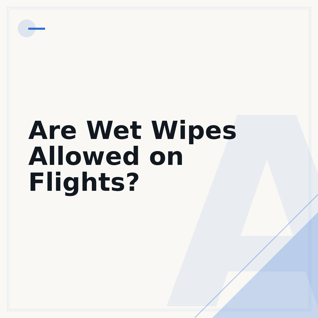 Are Wet Wipes Allowed on Flights?