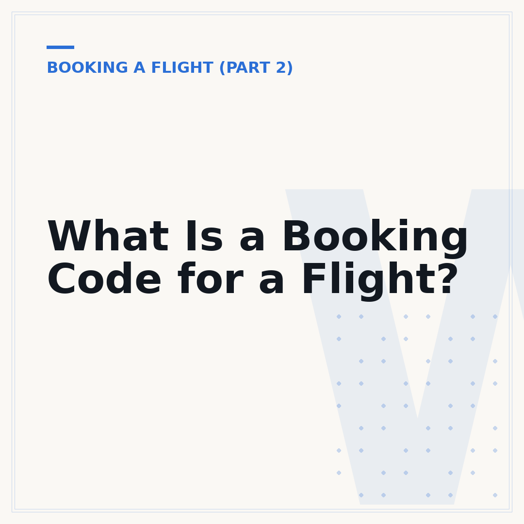 What Is a Booking Code for a Flight?