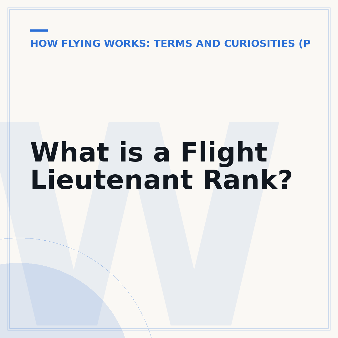 What is a Flight Lieutenant Rank?