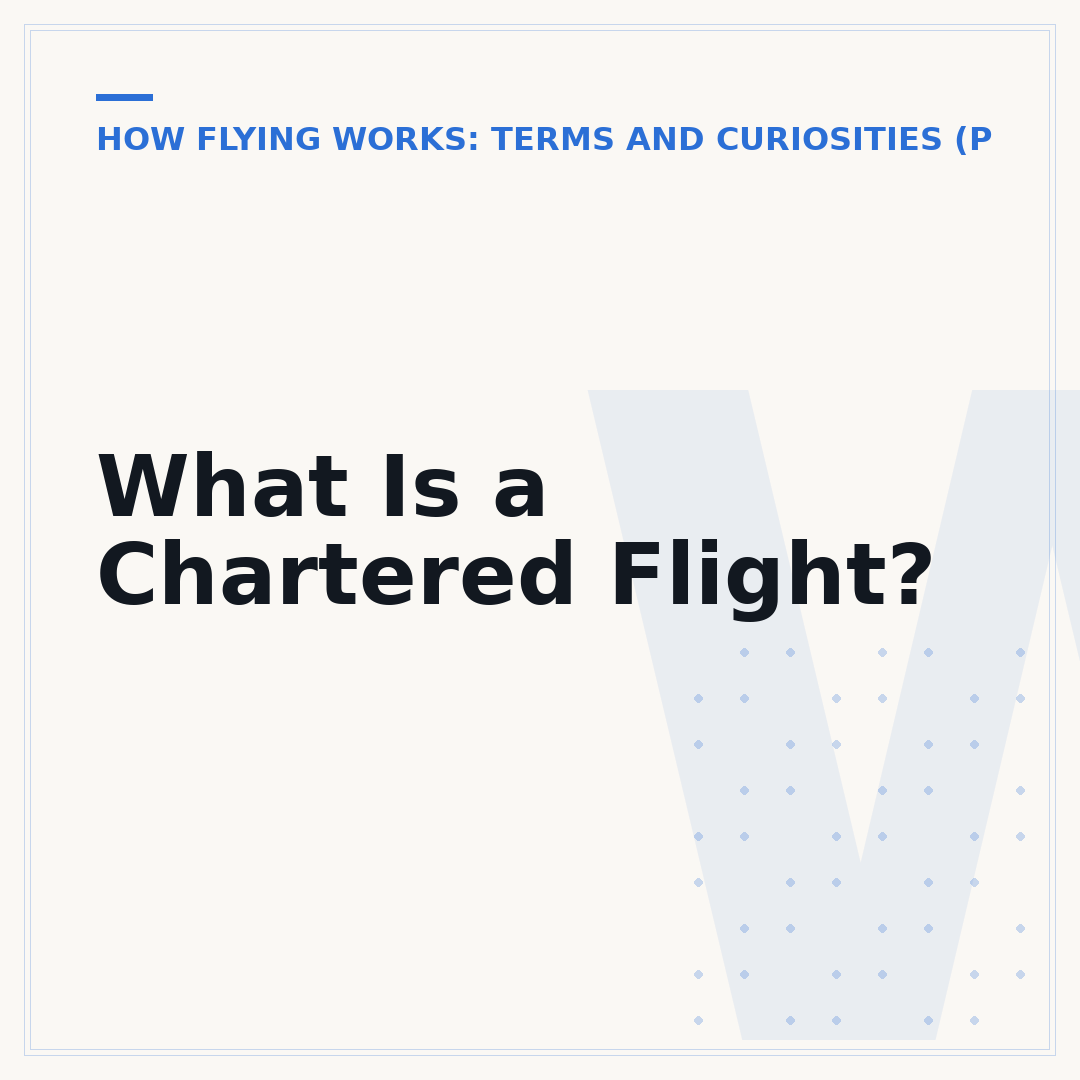What Is a Chartered Flight?
