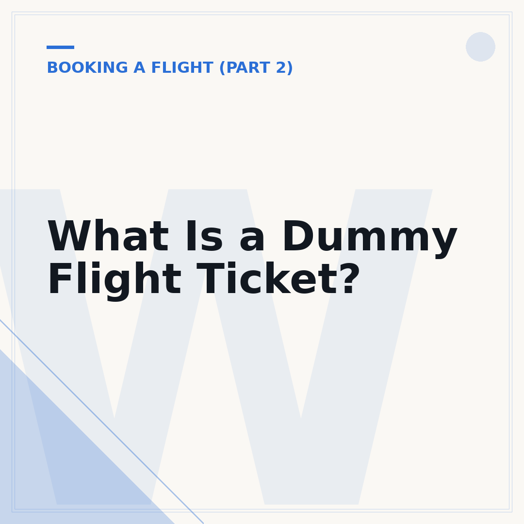 What Is a Dummy Flight Ticket?