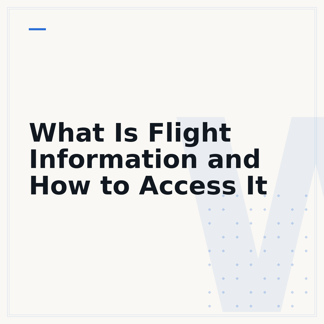 What Is Flight Information and How to Access It