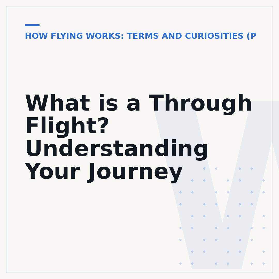 What is a Through Flight? Understanding Your Journey