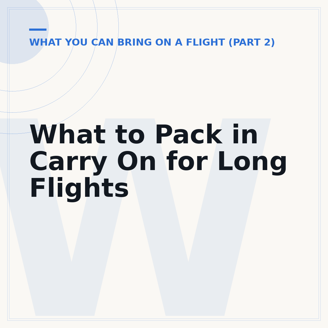 What to Pack in Carry On for Long Flights