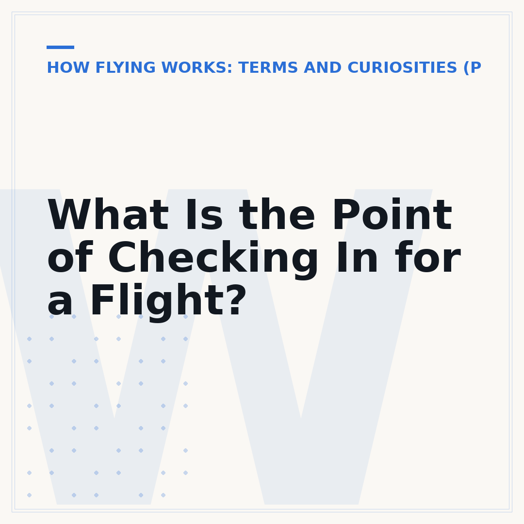 What Is the Point of Checking In for a Flight?